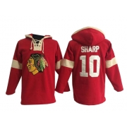 Patrick Sharp Chicago Blackhawks Old Time Hockey Men's Authentic Pullover Hoodie Jersey - Red