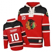Patrick Sharp Chicago Blackhawks Old Time Hockey Men's Authentic Sawyer Hooded Sweatshirt Jersey - Red