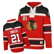 Stan Mikita Chicago Blackhawks Old Time Hockey Men's Authentic Sawyer Hooded Sweatshirt Jersey - Red