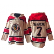 Brent Seabrook Chicago Blackhawks Old Time Hockey Men's Authentic Sawyer Hooded Sweatshirt Jersey - Cream