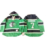 Brent Seabrook Chicago Blackhawks Old Time Hockey Men's Authentic St. Patrick's Day McNary Lace Hoodie Jersey - Green