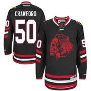 Corey Crawford Chicago Blackhawks Reebok Men's Authentic Red Skull 2014 Stadium Series Jersey - Black