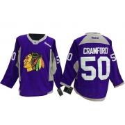 Corey Crawford Chicago Blackhawks Reebok Men's Authentic Hockey Fights Cancer Jersey - Purple
