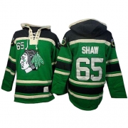 Andrew Shaw Chicago Blackhawks Old Time Hockey Men's Premier St. Patrick's Day McNary Lace Hoodie Jersey - Green