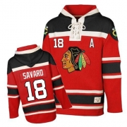Denis Savard Chicago Blackhawks Old Time Hockey Men's Authentic Sawyer Hooded Sweatshirt Jersey - Red