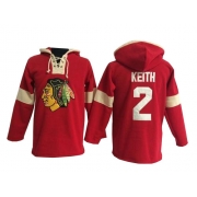 Duncan Keith Chicago Blackhawks Old Time Hockey Men's Authentic Pullover Hoodie Jersey - Red