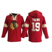 Jonathan Toews Chicago Blackhawks Old Time Hockey Men's Authentic Pullover Hoodie Jersey - Red