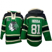 Marian Hossa Chicago Blackhawks Old Time Hockey Men's Premier St. Patrick's Day McNary Lace Hoodie Jersey - Green