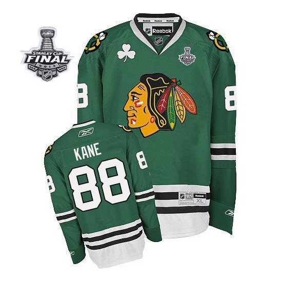 Patrick Kane Chicago Blackhawks Reebok Men's Authentic Stanley Cup Finals Jersey - Green