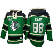 Patrick Kane Chicago Blackhawks Old Time Hockey Men's Authentic St. Patrick's Day McNary Lace Hoodie Jersey - Green