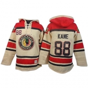 Patrick Kane Chicago Blackhawks Old Time Hockey Men's Authentic Sawyer Hooded Sweatshirt Jersey - White