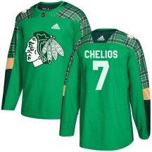 Chris Chelios Chicago Blackhawks Adidas Youth Authentic St. Patrick's Day Practice Jersey - Green