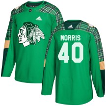 Cale Morris Chicago Blackhawks Adidas Youth Authentic St. Patrick's Day Practice Jersey - Green