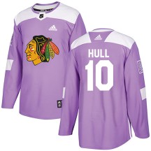 Dennis Hull Chicago Blackhawks Adidas Youth Authentic Fights Cancer Practice Jersey - Purple