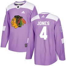 Seth Jones Chicago Blackhawks Adidas Youth Authentic Fights Cancer Practice Jersey - Purple