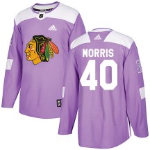 Cale Morris Chicago Blackhawks Adidas Youth Authentic Fights Cancer Practice Jersey - Purple