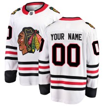 Custom Chicago Blackhawks Fanatics Branded Men's Custom Breakaway Away Jersey - White