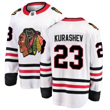 Philipp Kurashev Chicago Blackhawks Fanatics Branded Men's Breakaway Away Jersey - White