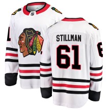 Riley Stillman Chicago Blackhawks Fanatics Branded Men's Breakaway Away Jersey - White