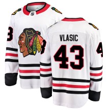 Alex Vlasic Chicago Blackhawks Fanatics Branded Men's Breakaway Away Jersey - White