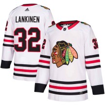 Kevin Lankinen Chicago Blackhawks Adidas Youth Authentic Away Jersey - White