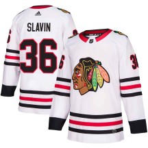 Josiah Slavin Chicago Blackhawks Adidas Youth Authentic Away Jersey - White