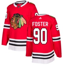 Scott Foster Chicago Blackhawks Adidas Men's Authentic Home Jersey - Red