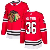 Josiah Slavin Chicago Blackhawks Adidas Men's Authentic Home Jersey - Red