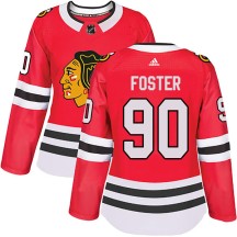 Scott Foster Chicago Blackhawks Adidas Women's Authentic Home Jersey - Red