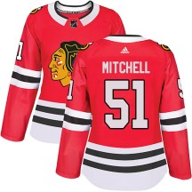 Ian Mitchell Chicago Blackhawks Adidas Women's Authentic Home Jersey - Red