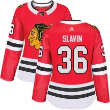 Josiah Slavin Chicago Blackhawks Adidas Women's Authentic Home Jersey - Red