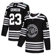 Stu Grimson Chicago Blackhawks Adidas Youth Authentic 2019 Winter Classic Jersey - Black