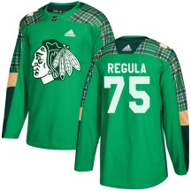 Alec Regula Chicago Blackhawks Adidas Men's Authentic St. Patrick's Day Practice Jersey - Green