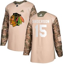 Joey Anderson Chicago Blackhawks Adidas Youth Authentic Veterans Day Practice Jersey - Camo