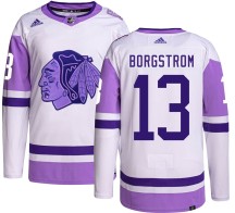 Henrik Borgstrom Chicago Blackhawks Adidas Men's Authentic Hockey Fights Cancer Jersey -