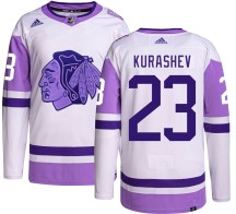 Philipp Kurashev Chicago Blackhawks Adidas Men's Authentic Hockey Fights Cancer Jersey -