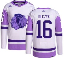 Ed Olczyk Chicago Blackhawks Adidas Men's Authentic Hockey Fights Cancer Jersey -