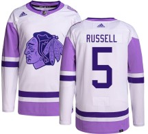 Phil Russell Chicago Blackhawks Adidas Men's Authentic Hockey Fights Cancer Jersey -