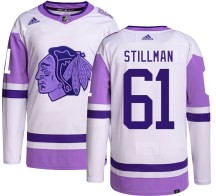 Riley Stillman Chicago Blackhawks Adidas Men's Authentic Hockey Fights Cancer Jersey -
