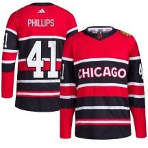 Isaak Phillips Chicago Blackhawks Adidas Youth Authentic Reverse Retro 2.0 Jersey - Red