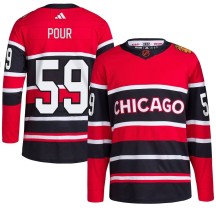 Jakub Pour Chicago Blackhawks Adidas Youth Authentic Reverse Retro 2.0 Jersey - Red
