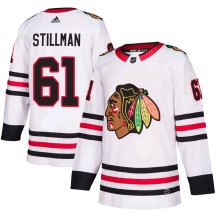 Riley Stillman Chicago Blackhawks Adidas Men's Authentic Away Jersey - White