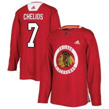 Chris Chelios Chicago Blackhawks Adidas Youth Authentic Home Practice Jersey - Red