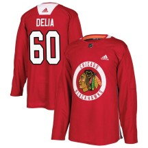 Collin Delia Chicago Blackhawks Adidas Youth Authentic Home Practice Jersey - Red