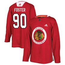 Scott Foster Chicago Blackhawks Adidas Youth Authentic Home Practice Jersey - Red