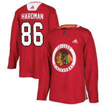 Mike Hardman Chicago Blackhawks Adidas Youth Authentic Home Practice Jersey - Red