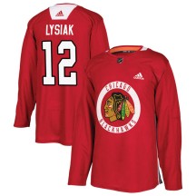 Tom Lysiak Chicago Blackhawks Adidas Youth Authentic Home Practice Jersey - Red