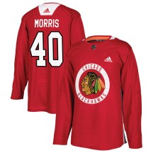 Cale Morris Chicago Blackhawks Adidas Youth Authentic Home Practice Jersey - Red