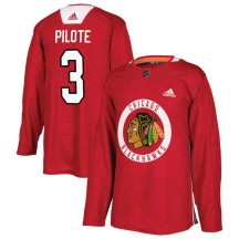 Pierre Pilote Chicago Blackhawks Adidas Youth Authentic Home Practice Jersey - Red