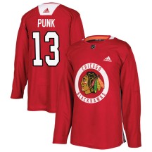 CM Punk Chicago Blackhawks Adidas Youth Authentic Home Practice Jersey - Red